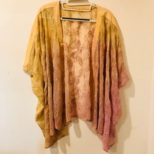 Gypsy 05 Pink and yellow ombré Kimono cover up